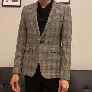 Brown Plaid Men’s Blazer Size 38 Regular.